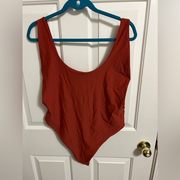 Aerie Super Scoop Cheeky High Cut One Piece Swimsuit Burnt Orange Size XXL - Picture 4 of 7